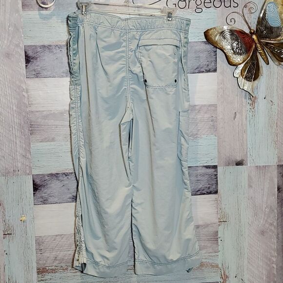 Eddie Bauer Sz 12 Womens Lt Blue Nylon Zip Ankle Capri Crop Pants 124 - Picture 5 of 7